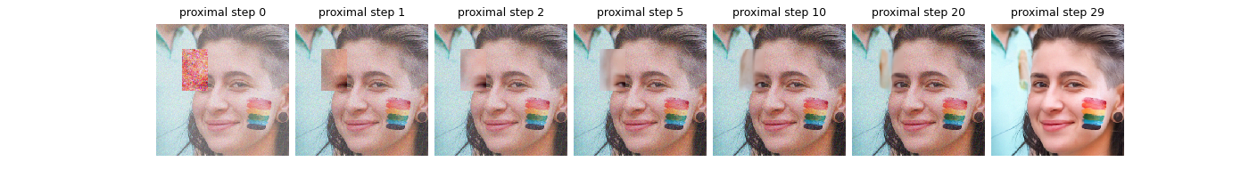 proximal step 0, proximal step 1, proximal step 2, proximal step 5, proximal step 10, proximal step 20, proximal step 29